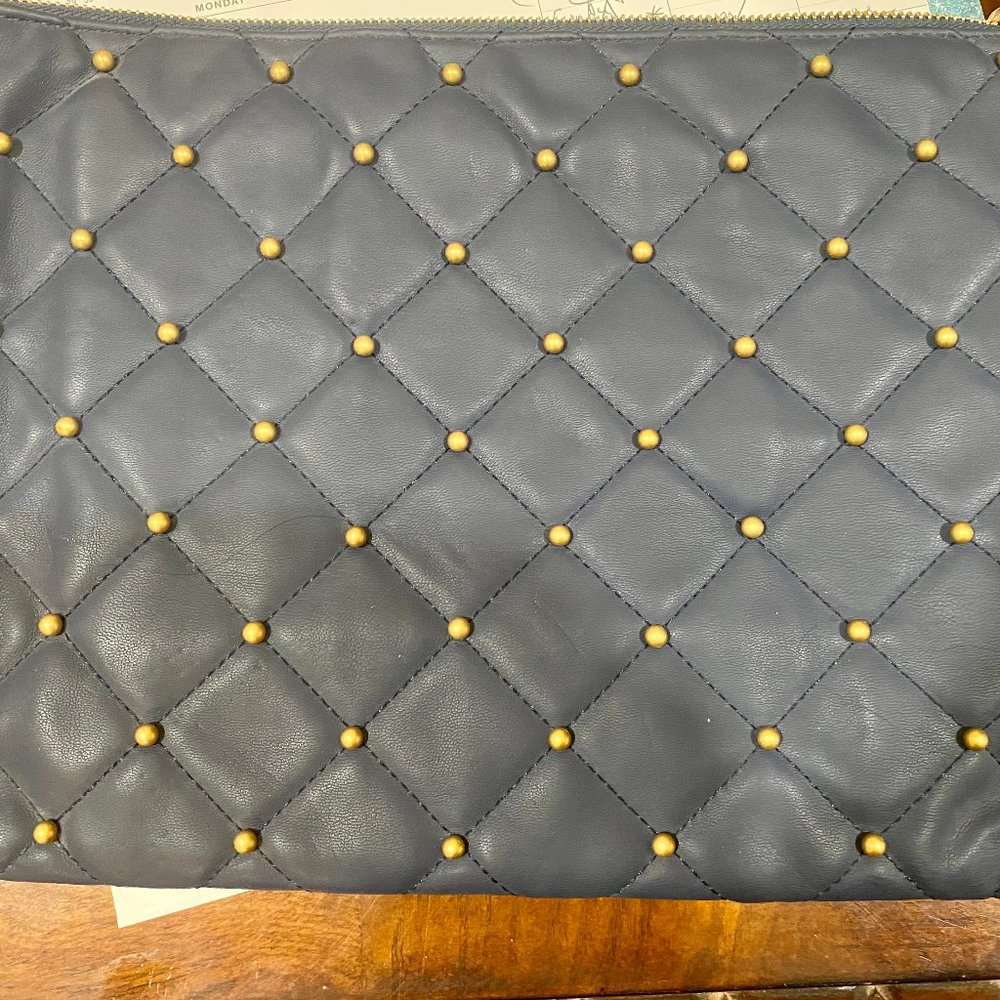 Neiman Marcus, large navy blue clutch bag